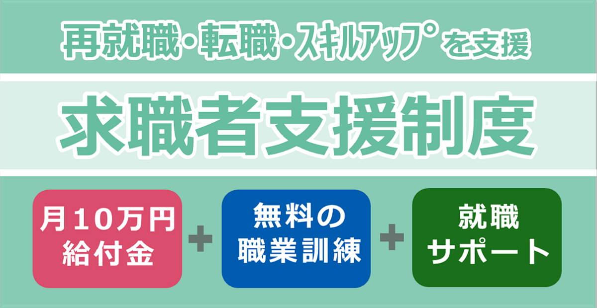 再就職・転職・スキルアップを支援~求職者支援制度~